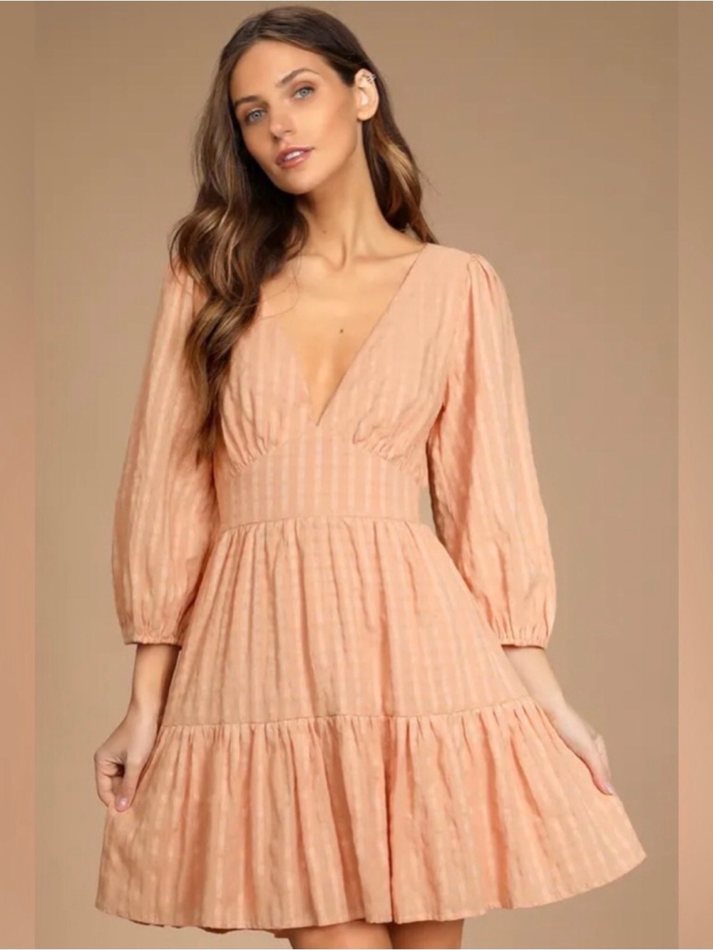 Lulus Size Medium Orange Spring Equinox Plaid Backless Dress Metallic Boho Mini